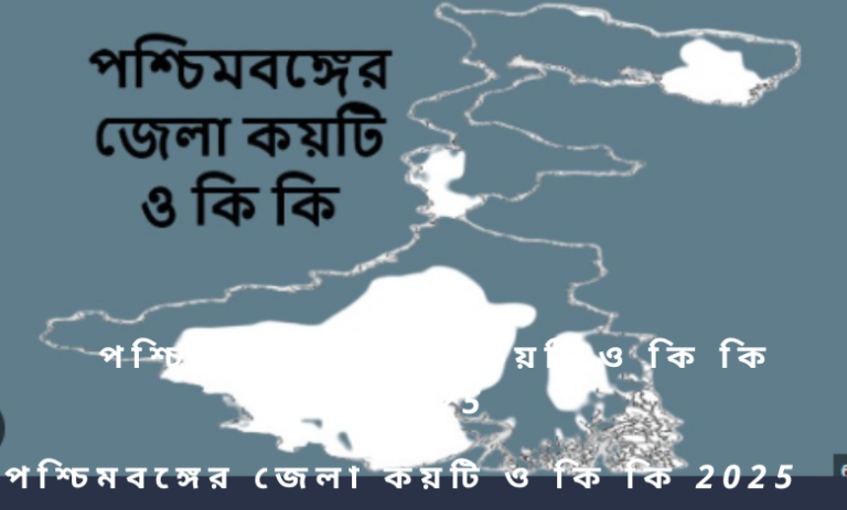 পশ্চিমবঙ্গের জেলা কয়টি ও কি কি 2025